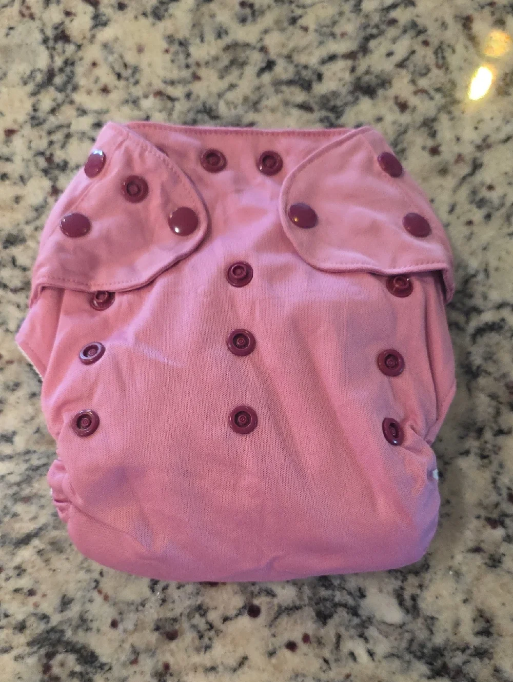 Pink Snap-Closure All-in-One Cloth Diaper O/S
